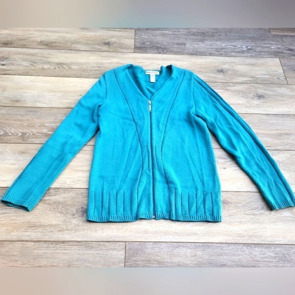 Parkhurst zip up Cardigan teal